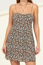 Gotta Find Me Floral Tie-Back Mini Dress