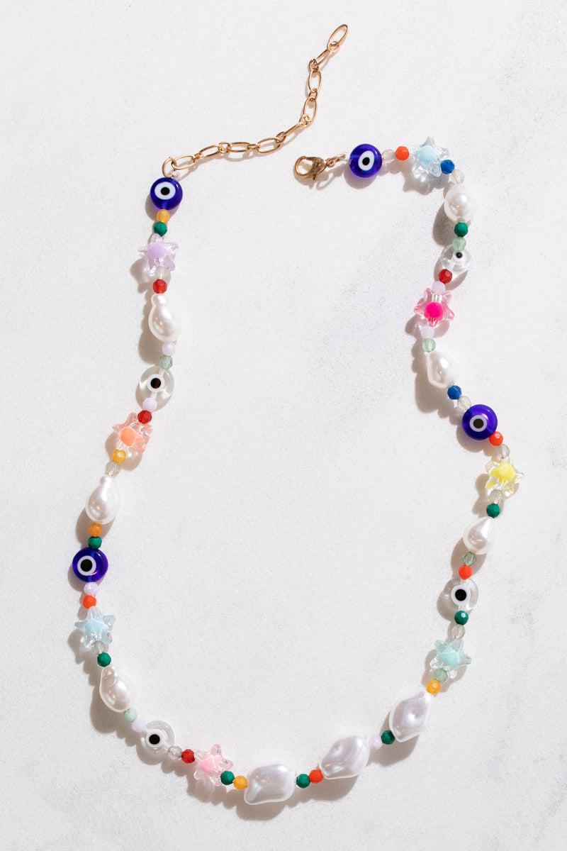 Amara Evil Eye Pearl Necklace