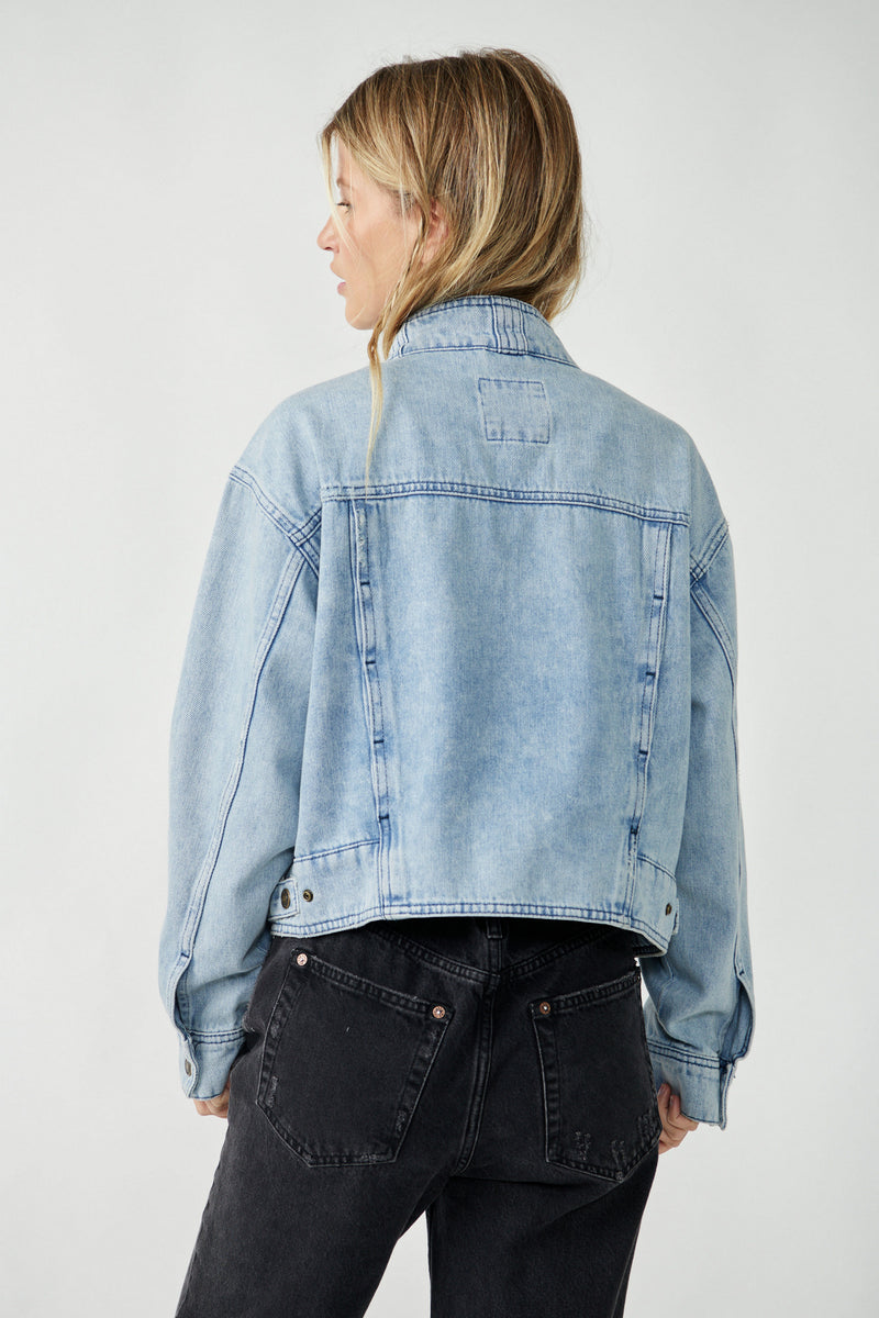 Free People Crystal Utility Denim Jacket