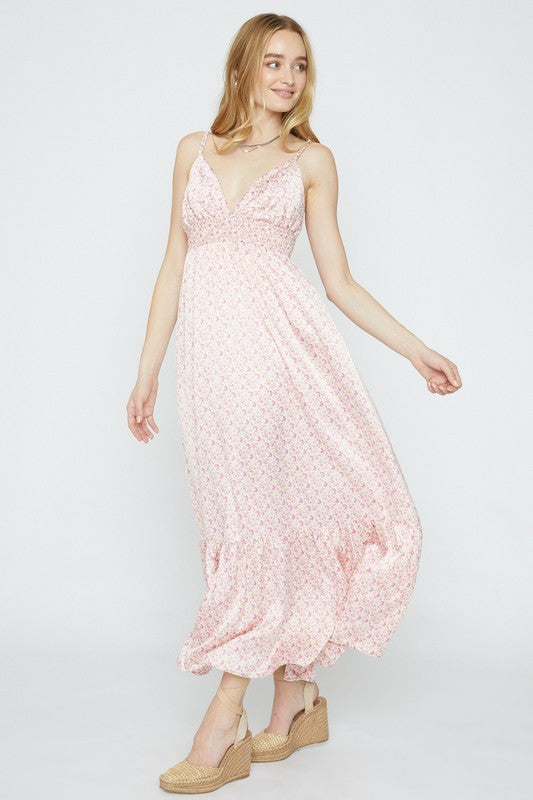 Late To The Party Printed Satin Maxi Dress