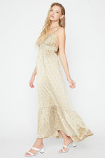 Late To The Party Printed Satin Maxi Dress