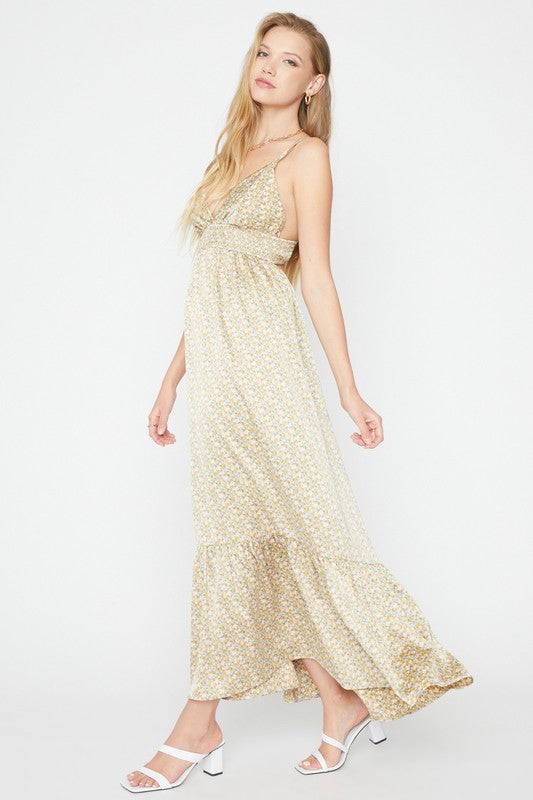 Late To The Party Printed Satin Maxi Dress
