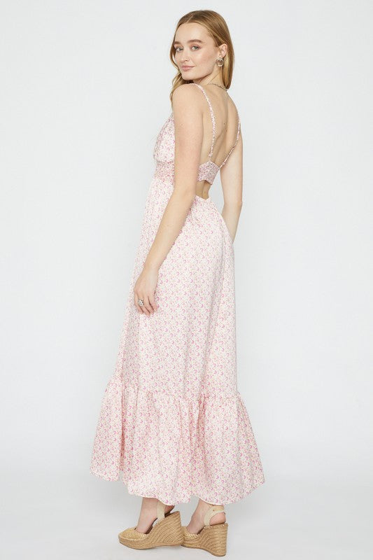 Late To The Party Printed Satin Maxi Dress