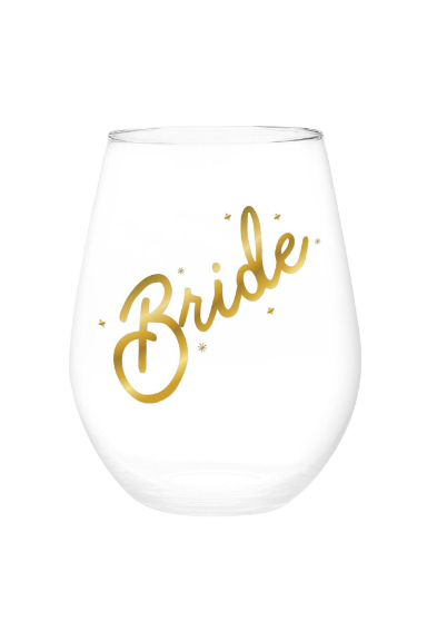 The Bride Gold Jumbo Wine Glass